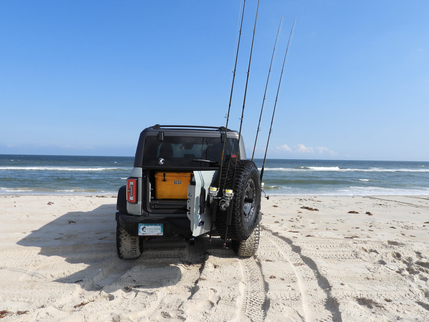 Spare Tire Fishing Rod Carry Rack