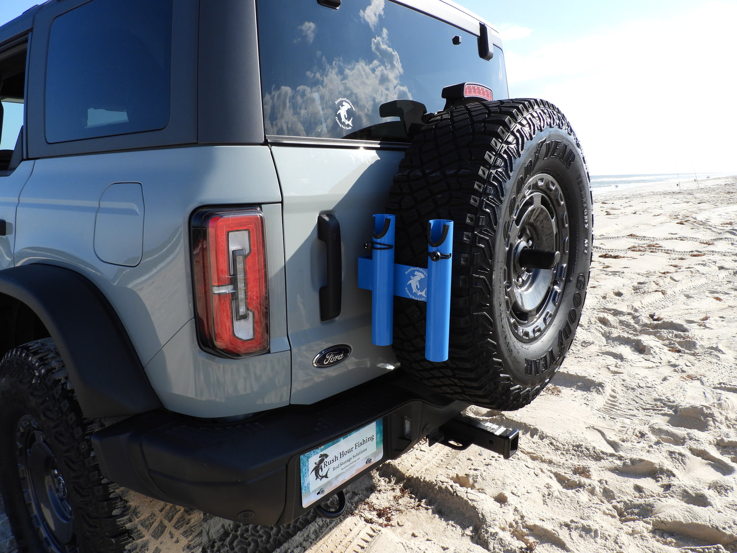 Spare Tire Fishing Rod Carry Rack