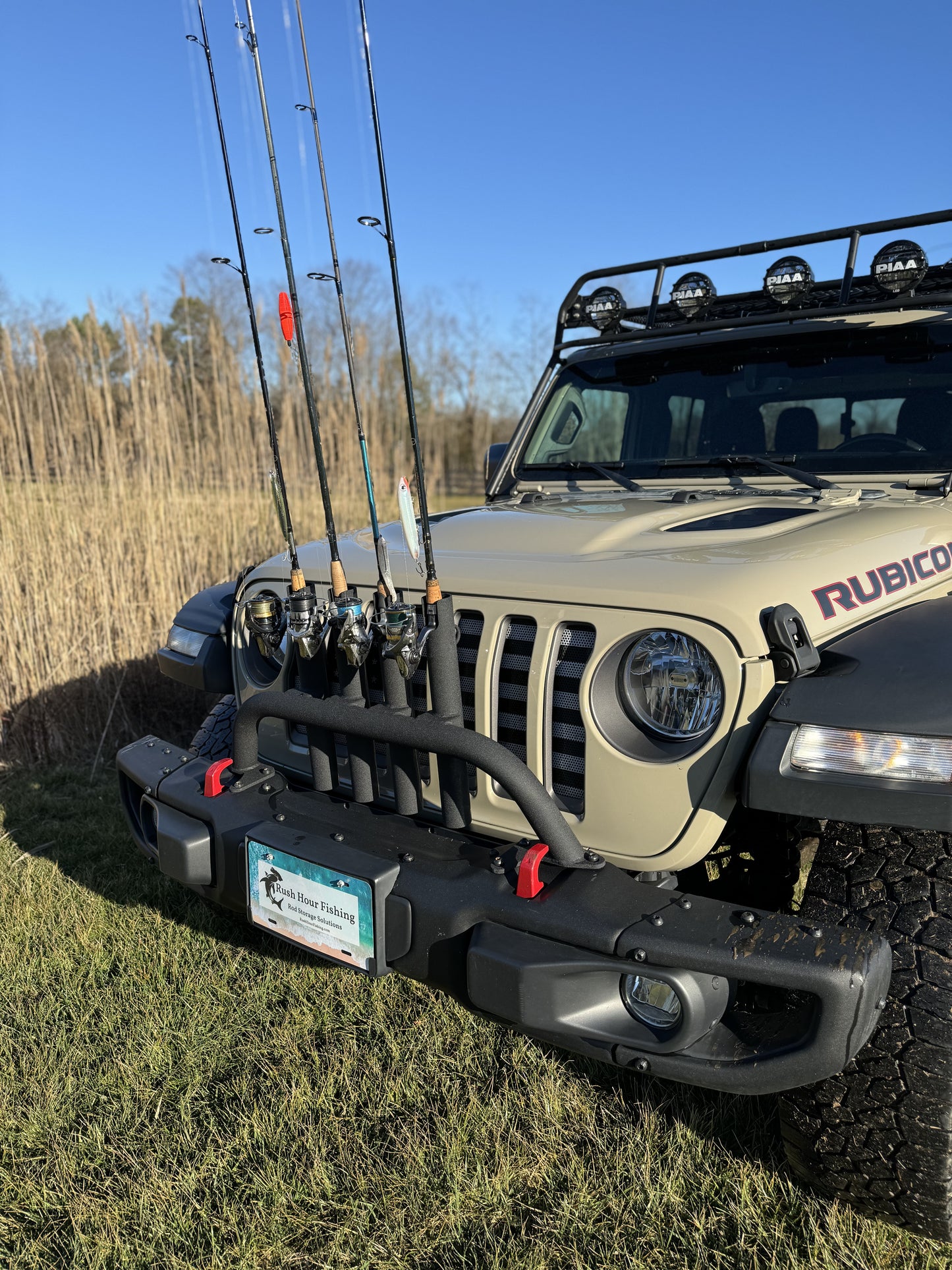 Jeep JT & JL Steel Mopar Bumper compatible Fishing Rod Rack
