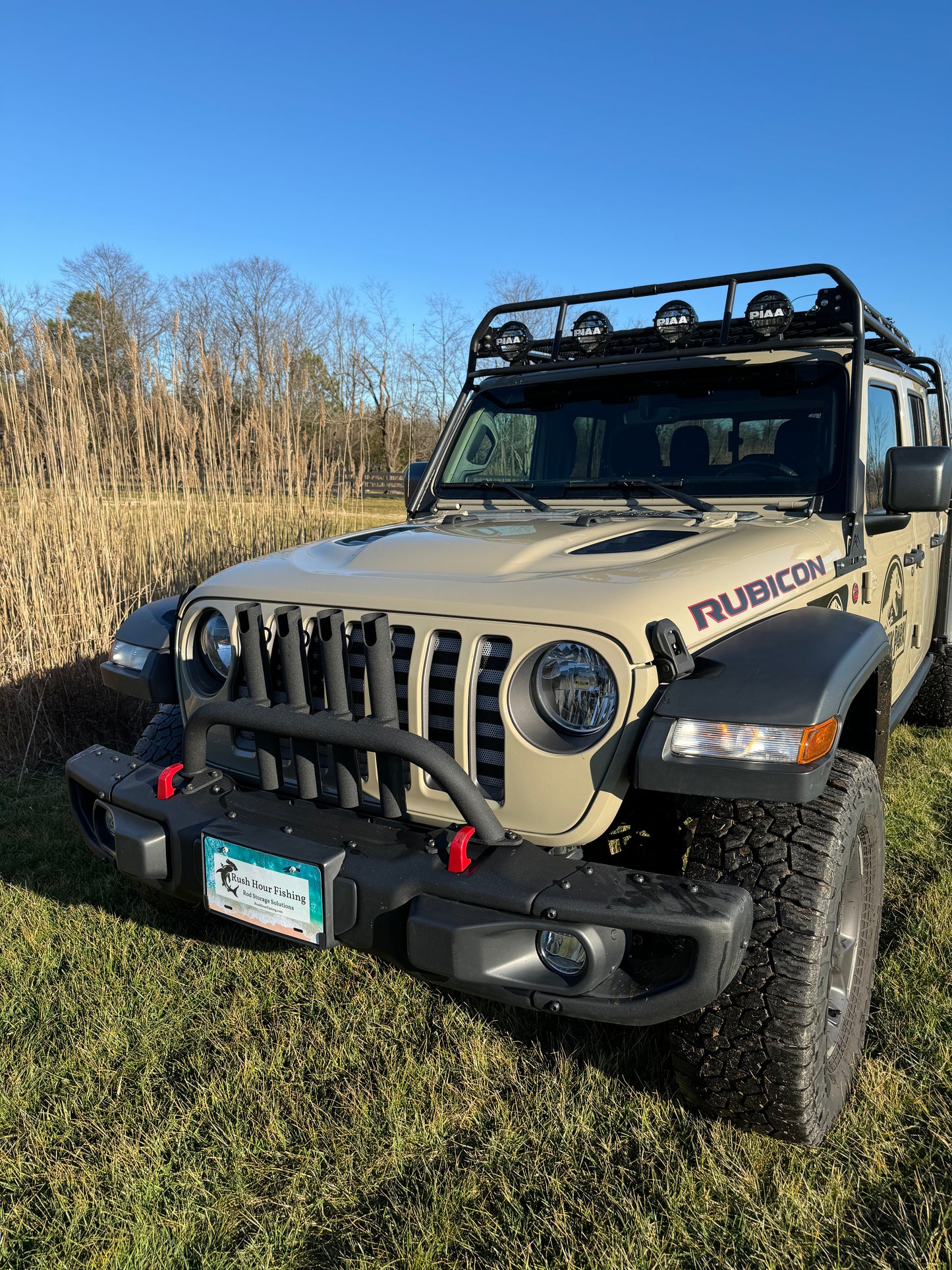 Jeep JT & JL Steel Mopar Bumper compatible Fishing Rod Rack