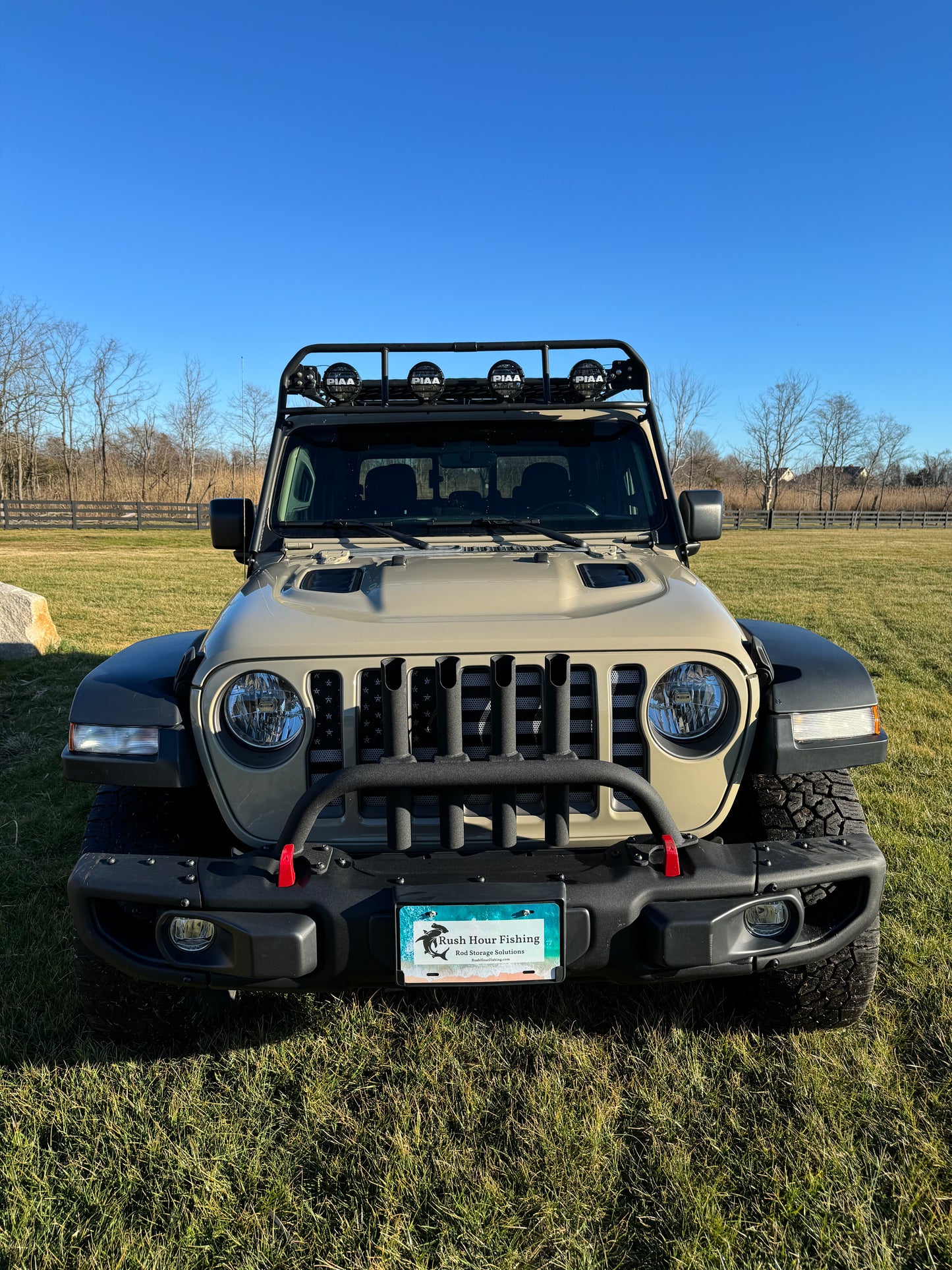 Jeep JT & JL Steel Mopar Bumper compatible Fishing Rod Rack