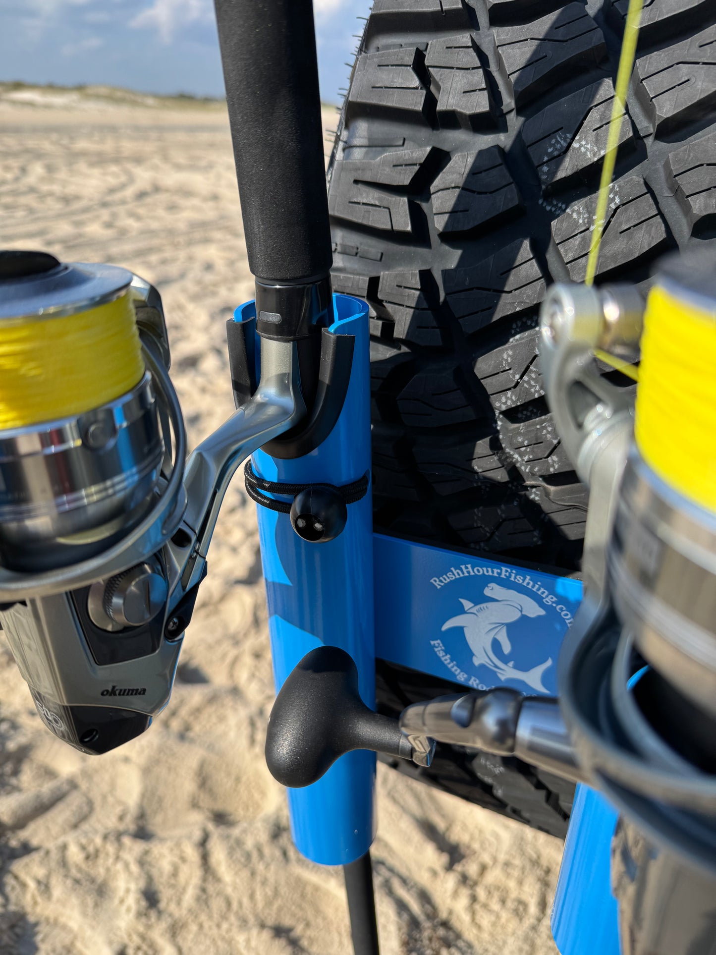Spare Tire Fishing Rod Carry Rack