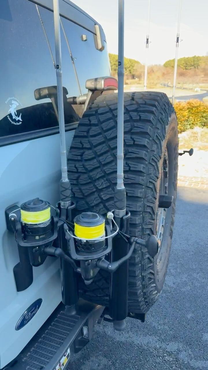 Spare Tire Fishing Rod Rack for Bronco & Jeep – Rush Hour Fishing Spare Tire Fishing Rod Rack for Bronco & Jeep – Rush Hour Fishing